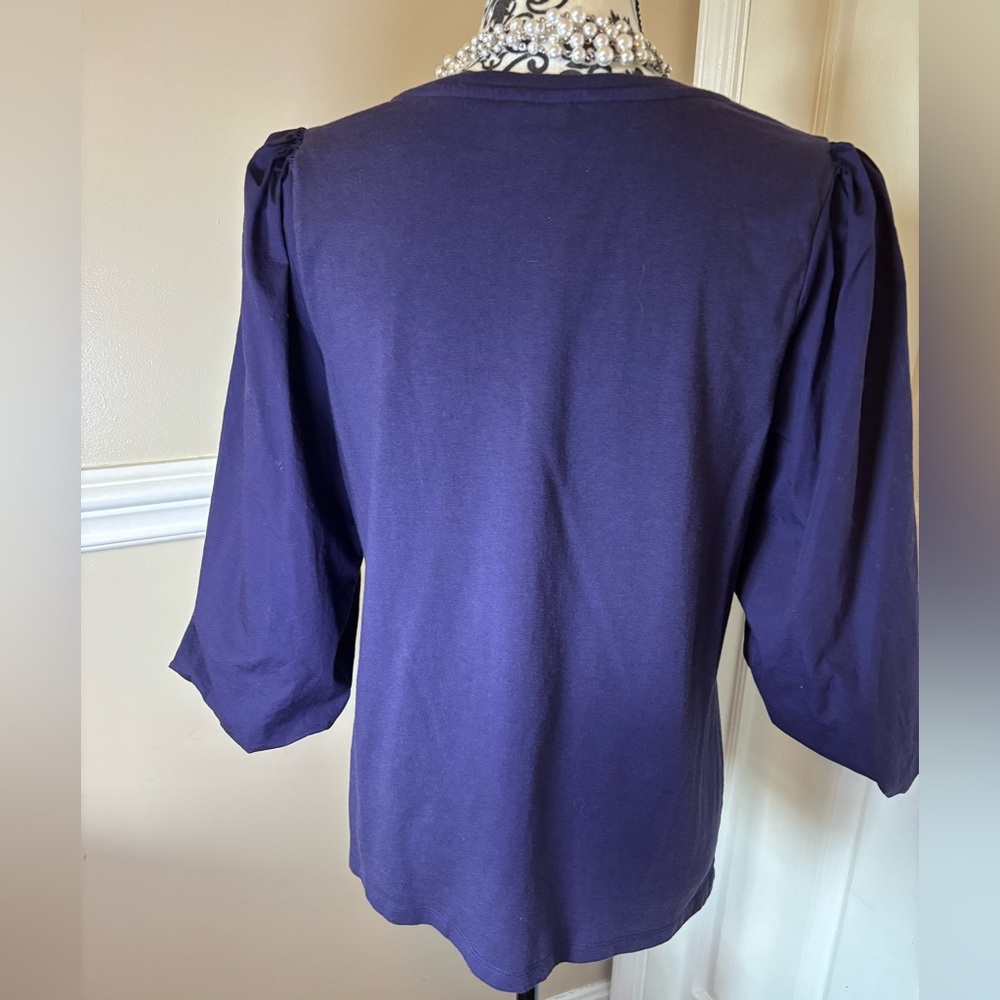 Chico’s Women's Puff Sleeve Top - Purple, size 1X - Picture 6 of 9